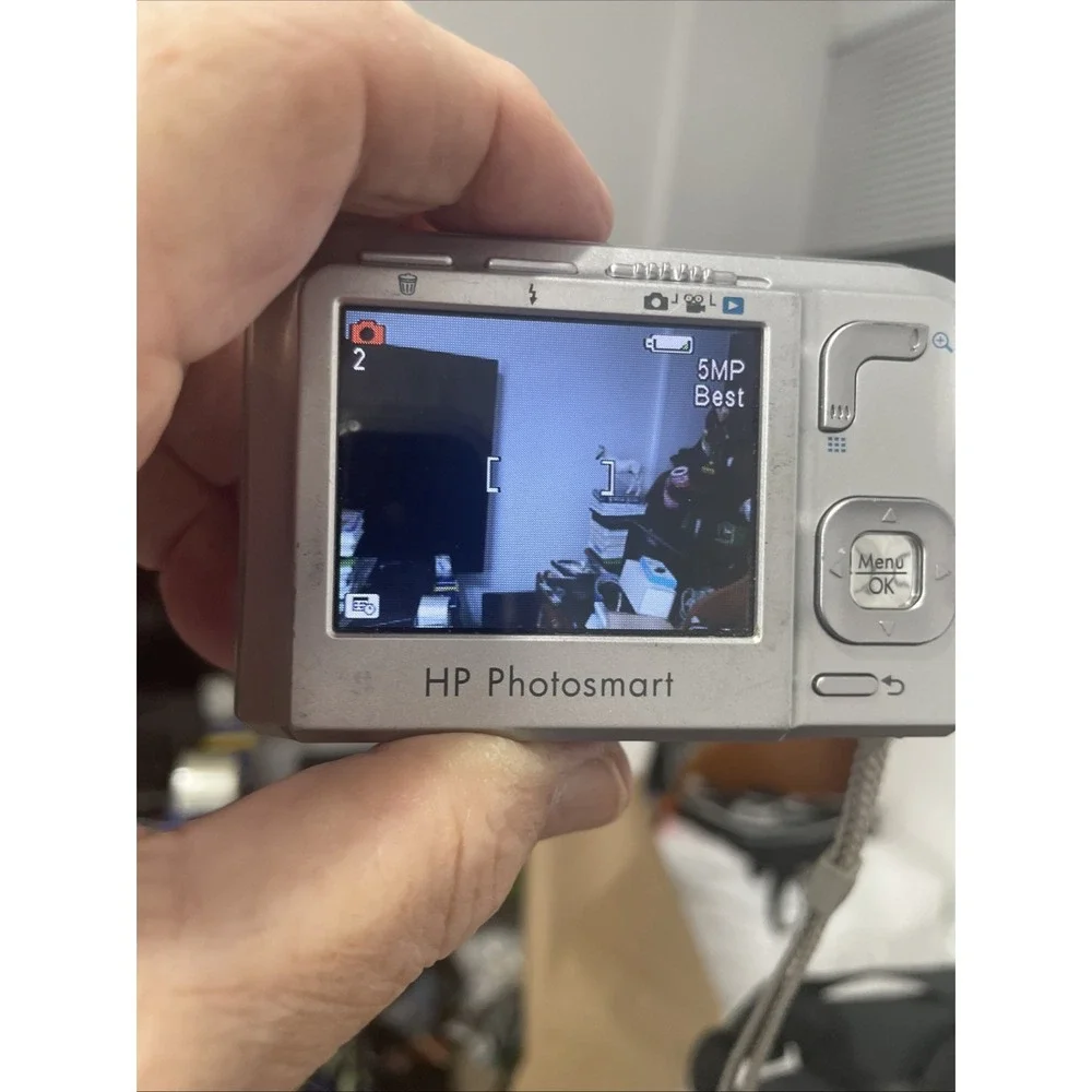 HP Photosmart M447 5MP Digital Camera 3X Zoom+Battery+SD Card-Tested